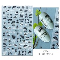 Köröm matrica 3D-s No.F654 Black&White-112