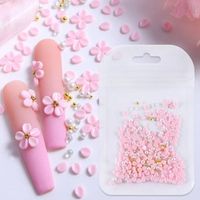 3D körömdíszítő virágszirom mix - rózsaszín