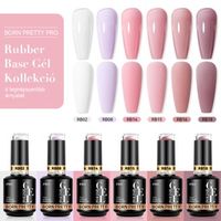 Born Pretty PRO - Rubber Base Gél szett - 6x15 ml (RB02, RB08, RB14, RB15, RB16, RB18)