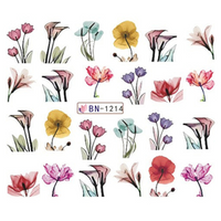 Köröm matrica No.1214 színes virágok-28