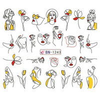 Köröm matrica No.1243 női körvonal-30