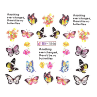 Köröm matrica No.1546 pici színes pillangós-36