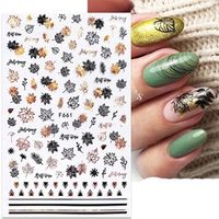 Köröm matrica 3D-s No.F661 Black&Gold