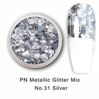 PN Metallic holo glitter mix No.31 Silver
