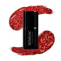 SEMILAC UV/LED Gél Lakk 7ml - 318 - Burgundy Red Glitter