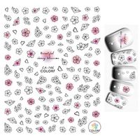 Köröm matrica 3D-s No.CA146 - 139 Fekete virágok