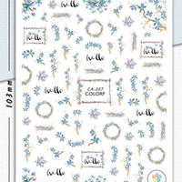 Köröm matrica 3D-s No.CA207 - 133 kék virágok