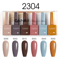 CANNI HEMA FREE UV/LED gél lakk szett 6x9ml - 2304 - Boho Chic Palette