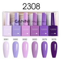 CANNI HEMA FREE UV/LED gél lakk szett 6x9ml - 2308 - Purple Haze Harmony