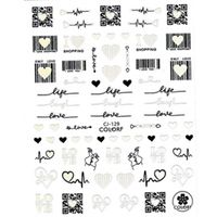 Köröm matrica 3D-s No.CJ129 -68 laser silver&black