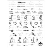 Köröm matrica 3D-s No.CJ128 -65 laser silver&black