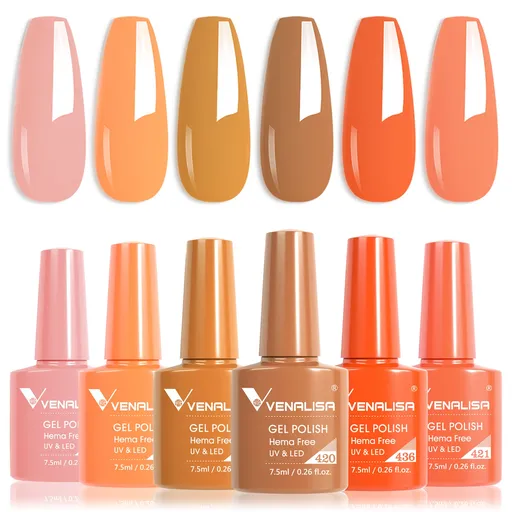 Venalisa 6 db-os UV/LED Gél lakk szett - 2218 - Orange - Hema Free