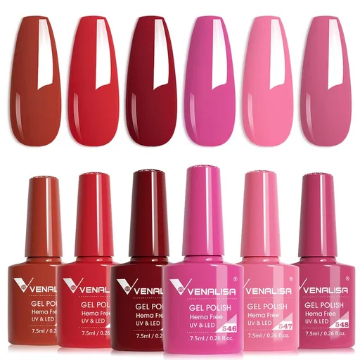 Venalisa 6 db-os UV/LED Gél lakk szett - 2226 - Scarlet Rose - Hema Free