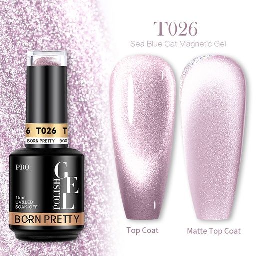 BORN PRETTY PRO UV/LED gél lakk 15 ml - T026 - Sea Blue Cat Magnetic