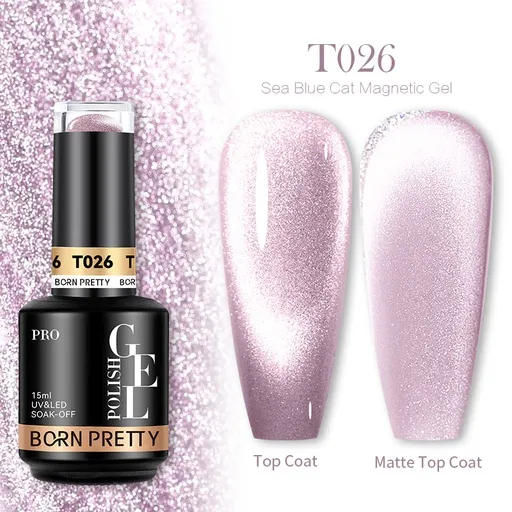 BORN PRETTY PRO UV/LED gél lakk 15 ml - T026 - Sea Blue Cat Magnetic
