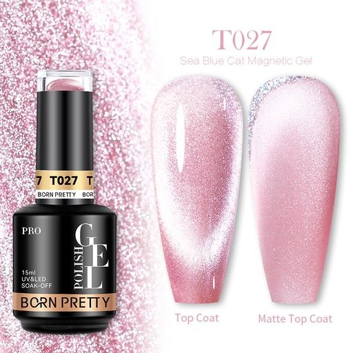 BORN PRETTY PRO UV/LED gél lakk 15 ml - T027 - Sea Blue Cat Magnetic