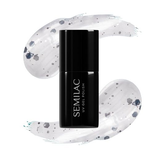 SEMILAC UV/LED Gél Lakk 7ml - 924 - Silver & White Drops