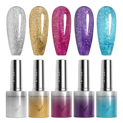Venalisa 5 db-os UV/LED Glitter gél lakk szett - 5x10 ml - GC03