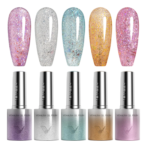 Venalisa 5 db-os UV/LED Glitter gél lakk szett - 5x10 ml - GC05