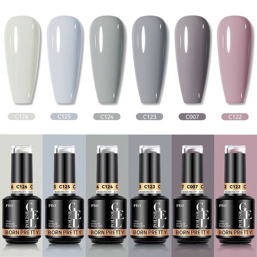 Born Pretty Pro UV/LED HEMA FREE gél lakk szett 6x15ml - BC109