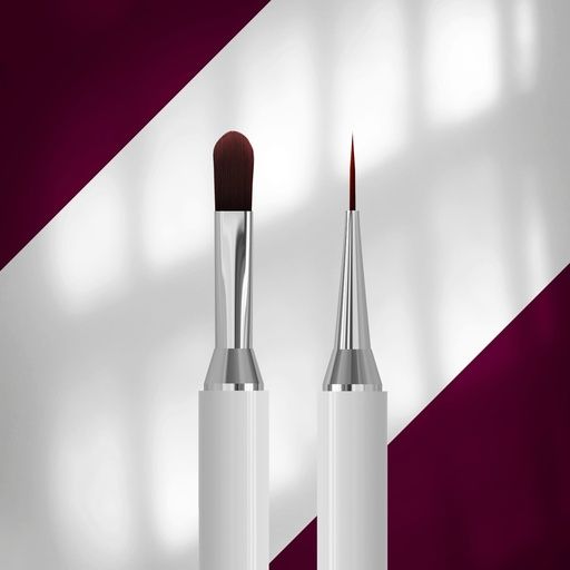 STALEKS PRO EXPERT Kétvégű ecset mágneses kupakkal / 12mm nullás + 11mm ovális zselés