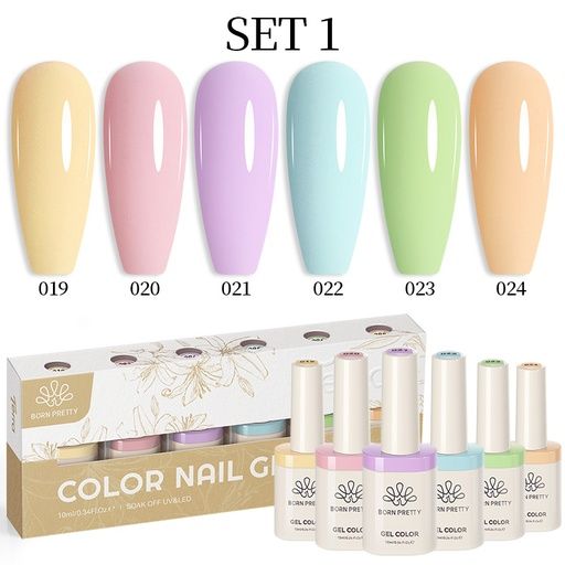 Born Pretty TERRA gél lakk szett 6x10ml - No.01 - Hema-Free
