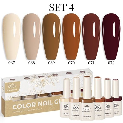 Born Pretty TERRA gél lakk szett 6x10ml - No.04 - Hema-Free