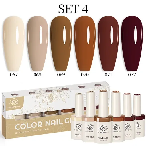 Born Pretty TERRA gél lakk szett 6x10ml - No.04 - Hema-Free