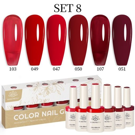 Born Pretty TERRA gél lakk szett 6x10ml - No.08 - Hema-Free