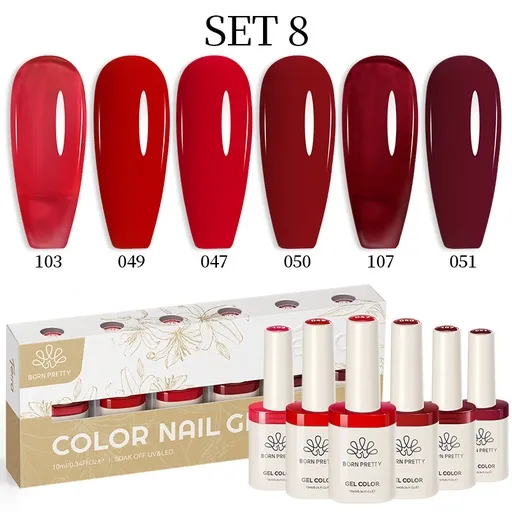 Born Pretty TERRA gél lakk szett 6x10ml - No.08 - Hema-Free