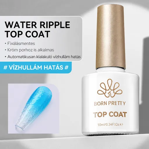 Born Pretty Water Ripple Top Coat - 10 ml - Vízhullám hatású fényzselé 