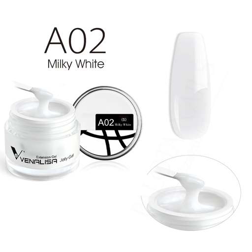 Venalisa Jelly Gel - új formula - 15 ml építőzselé - A02S Milky White