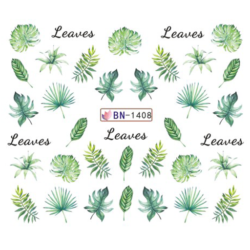 Köröm matrica No.1408 zöld leveles