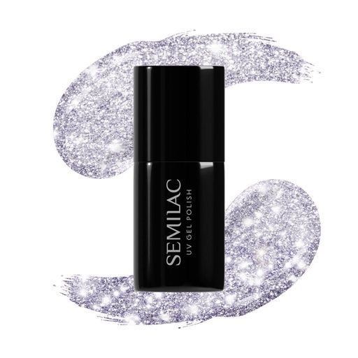 SEMILAC UV/LED Gél Lakk 7ml - 461 - HEMA FREE - Hollywood Silver