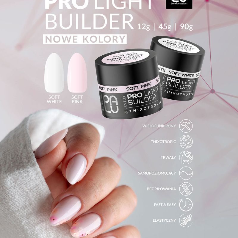 PALU Pro Light Builder építőzselé 45g - Soft Pink