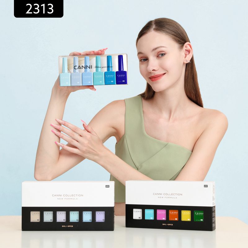 CANNI HEMA FREE UV/LED gél lakk szett 6x9ml - 2313 - Crystal Clear Waters