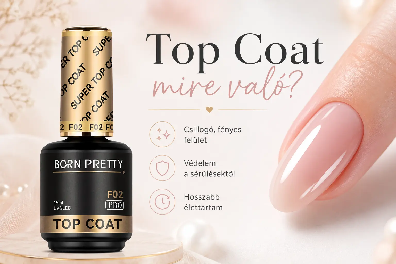 Top coat: mire való? UV gél használata műkörmös tippekkel