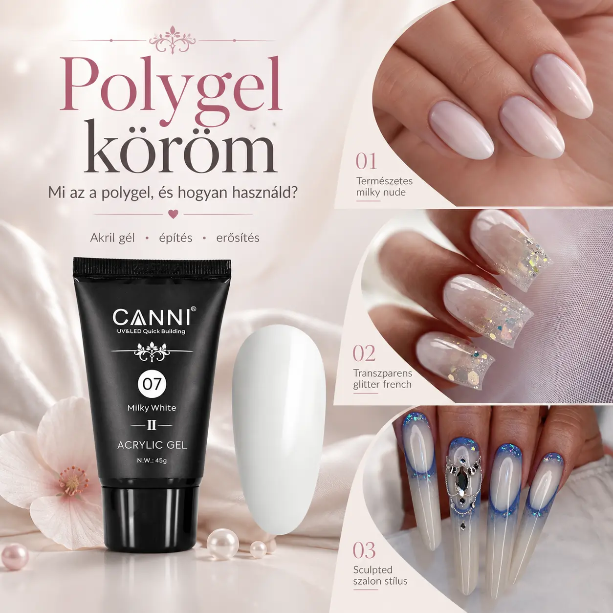 Polygel köröm: mi az a polygel (akril gél), és hogyan használd lépésről lépésre?