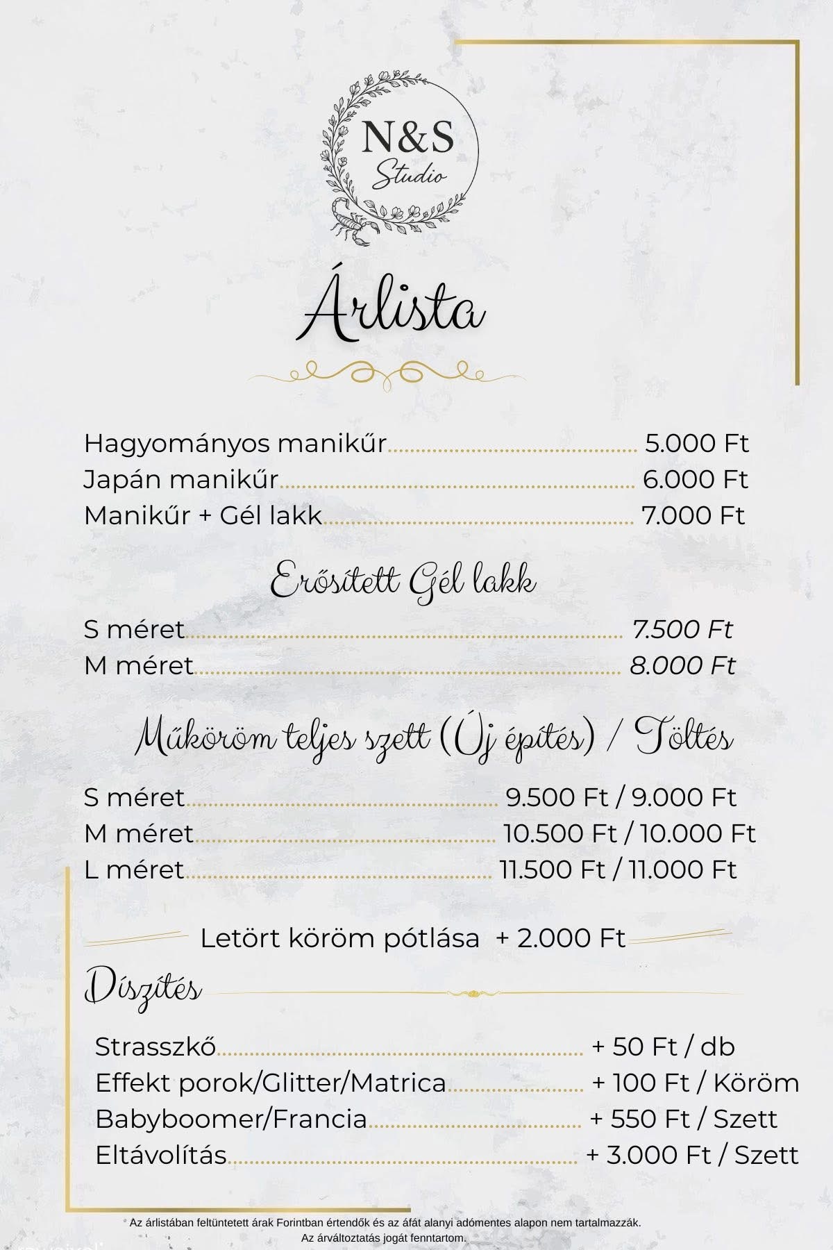 Árlista