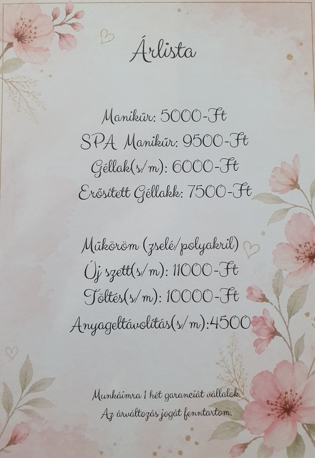 Árlista