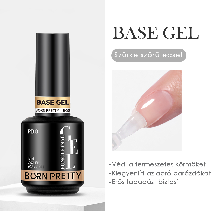 Born Pretty PRO - Base Coat 15 ml - Normál sűrűségű alapzselé