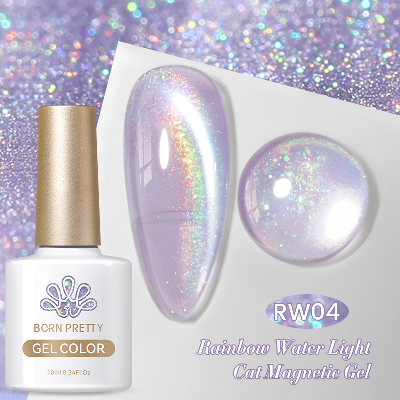 BORN PRETTY Rainbow Water Light Cat Magnetic UV/LED gél lakk 10 ml - RW04