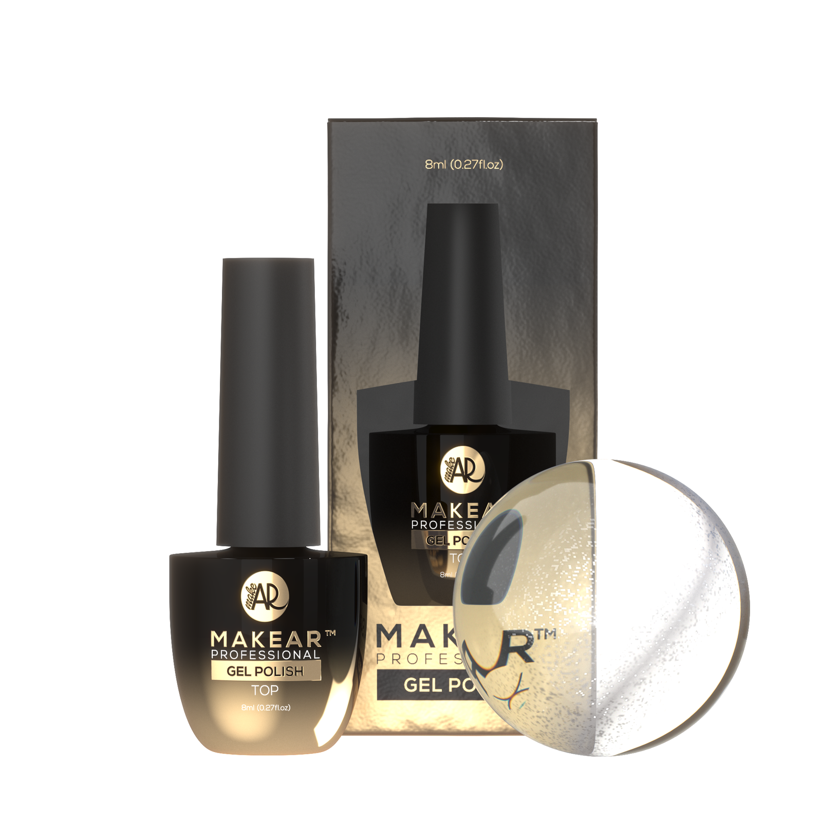 MAKEAR No Wipe Top 8 ml - Cat Eye Silver