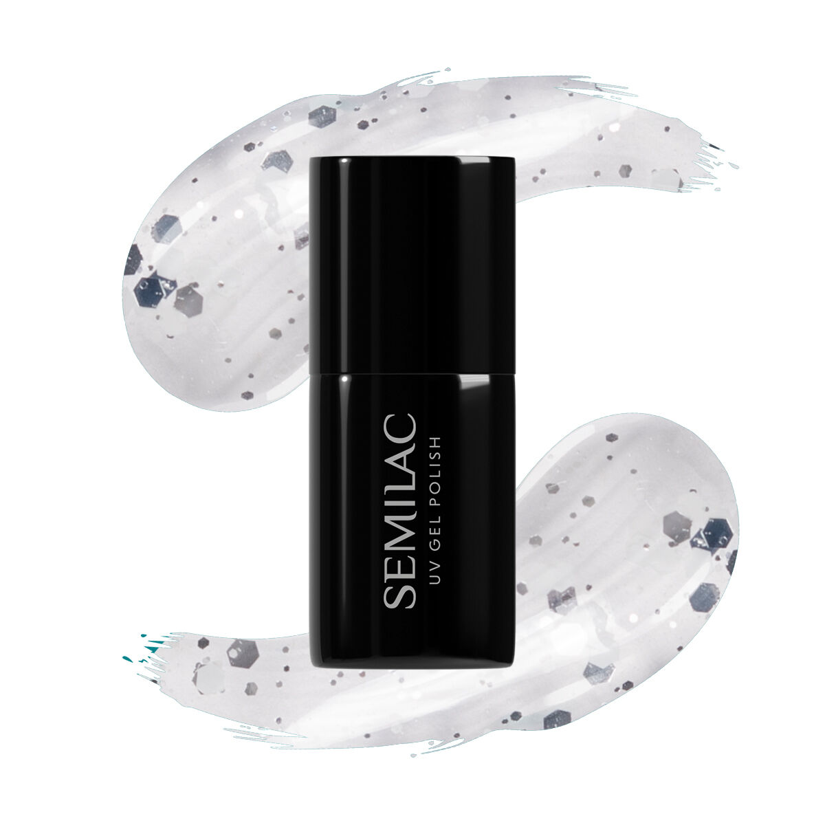 SEMILAC UV/LED Gél Lakk 7ml - 924 - Silver & White Drops