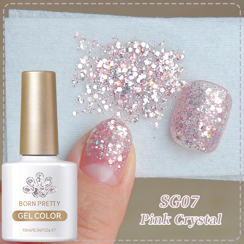 Born Pretty UV/LED gél lakk 10 ml - SG07 - Pink Crystal