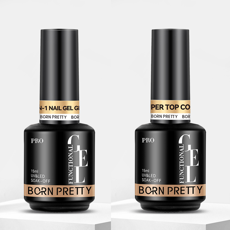 Born Pretty PRO - 8in1 Glue Gel + Super Top Coat - 2x15 ml