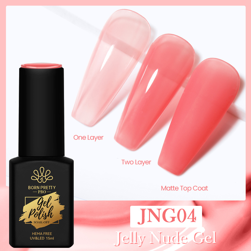 Born Pretty Trubuty Jelly Nude UV/LED HEMA FREE gél lakk 15 ml - JNG04
