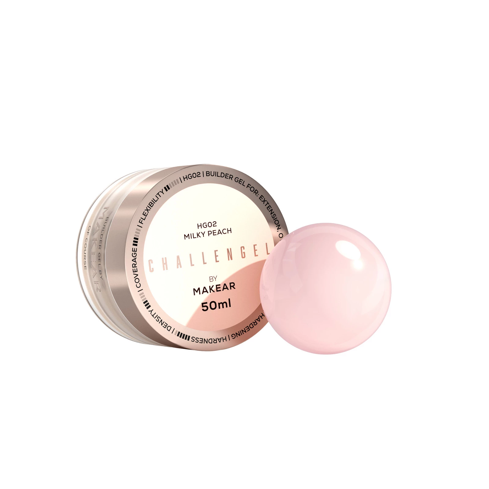 MAKEAR Challengel Builder Gel 50ml - No.HG02 Milky Peach