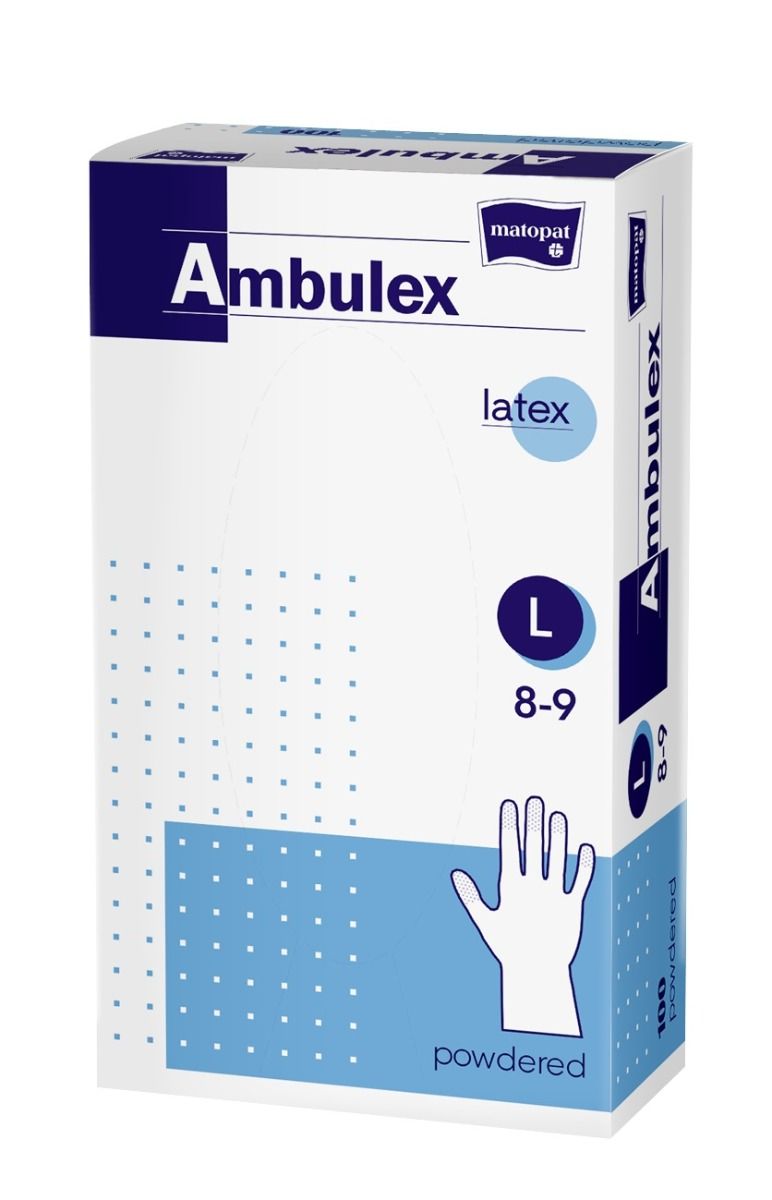 Ambulex Púderes Latex gumikesztyű - L méret 100 db