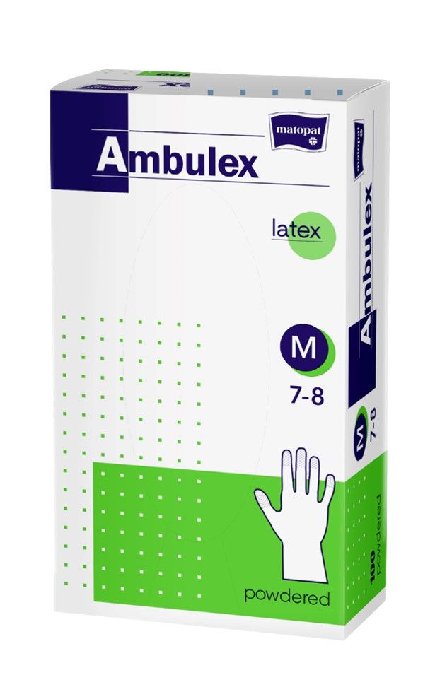 Ambulex Púderes Latex gumikesztyű - M méret 100 db